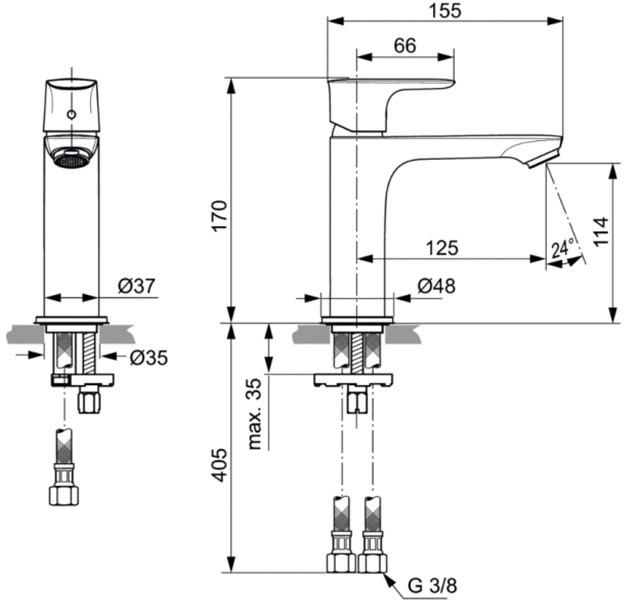 Смеситель для раковины Ideal Standard Connect Air A7015AA