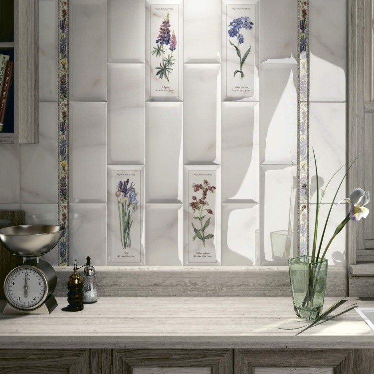Плитка керамическая Kerama Marazzi NTA8515005 Ноттингем Цветы грань 400х150 мм