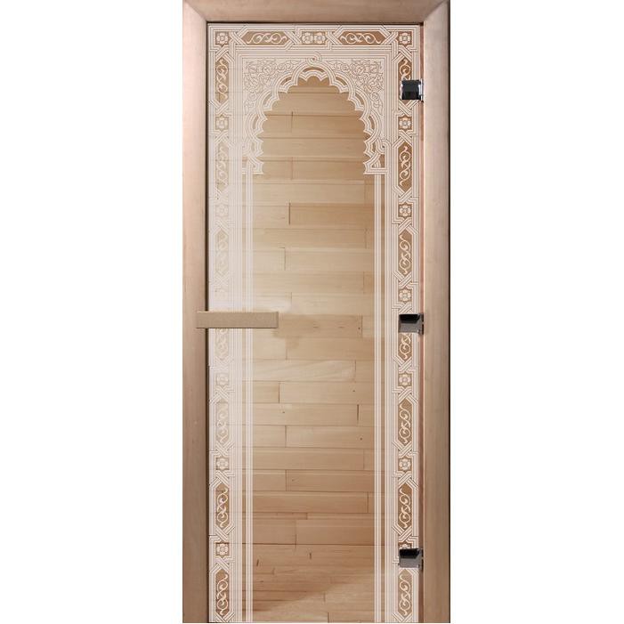 Дверь для сауны стеклянная Doorwood DW01028 Восточная арка прозрачная 800х2000 мм