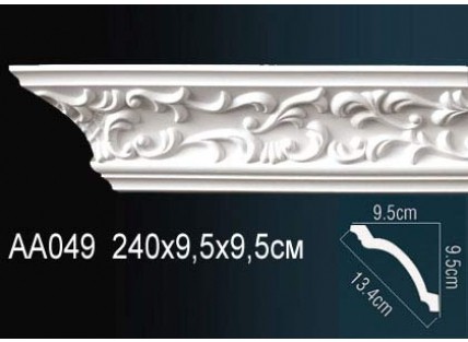 Карниз потолочный полиуретановый Перфект AA049F 2400х95х95 мм