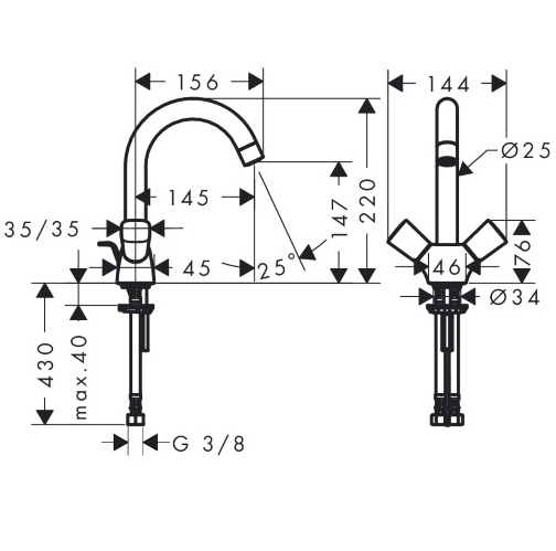Смеситель для раковины Hansgrohe Logis 71222000
