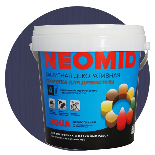 Пропитка для древесины Neomid Bio Color Aqua Голубая ель 0,9 л