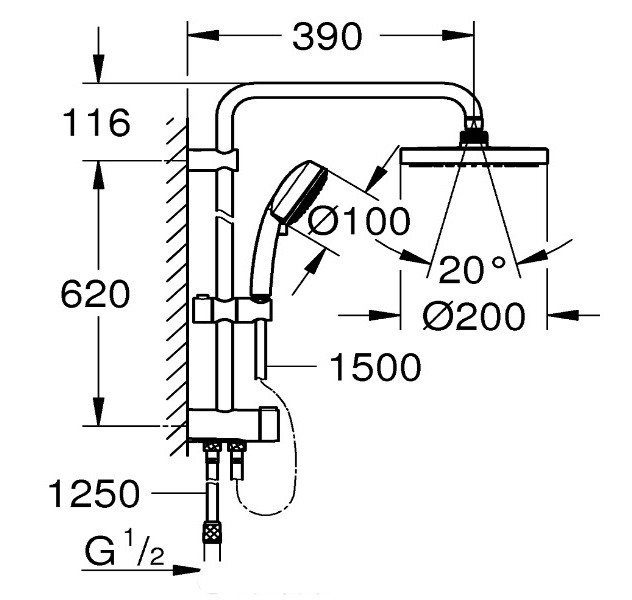 Душевая стойка Grohe New Tempesta Cosmopolitan System 27394001