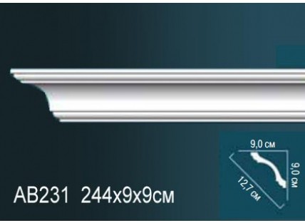 Карниз потолочный полиуретановый Перфект AB231 2440х90х90 мм