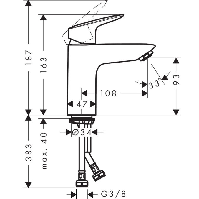 Смеситель для раковины Hansgrohe Logis 71107000
