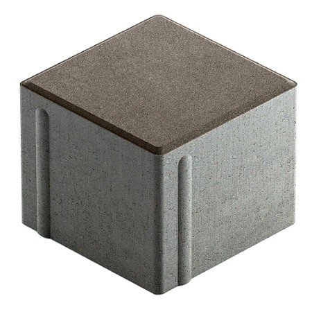 Тротуарная плитка Steingot Сити 80 из серого цемента с частичным прокрасом квадрат темно-серая 100х100х80 мм