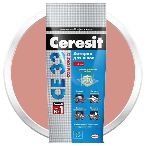 Затирка цементная для узких швов Ceresit СЕ33 Comfort Кирпичная 2 кг