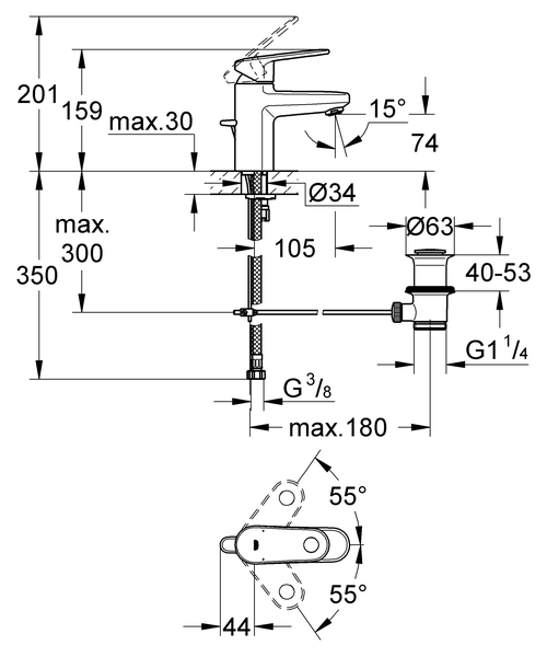 Смеситель для раковины Grohe Europlus 32612002