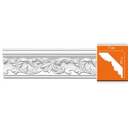 Плинтус потолочный полиуретановый Decomaster 95775F 2400х70х70 мм