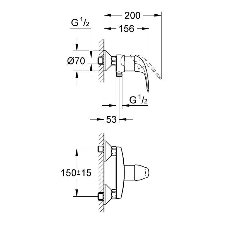 Смеситель для душа Grohe Euroeco 32740000