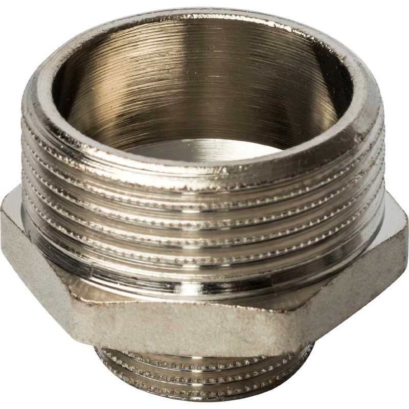 Ниппель переходной Stout SFT-0004-011434 1 1/4х3/4 дюйма никелированный с наружной резьбой