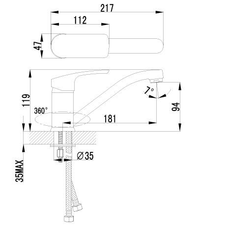 Смеситель для кухни Lemark Plus Shape LM1704C