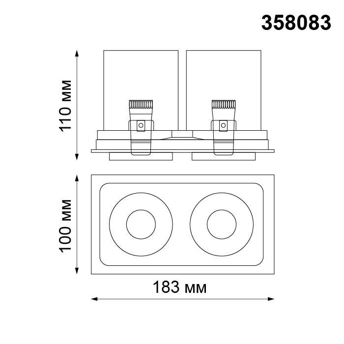 Светильник встраиваемый светодиодный Novotech Lanza 358083 белый/черный 24W 220V