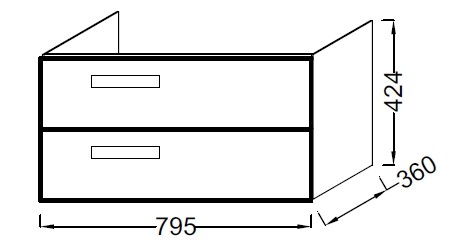 Тумба под раковину Jacob Delafon Rythmik EB1302-G80 795х360х424 мм светло-коричневый лак
