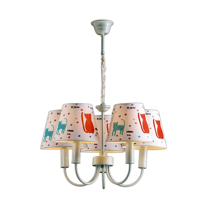 Люстра подвесная Odeon Light Cats 2279/5 белая E14 5х40W 220V