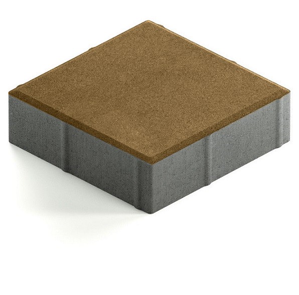 Тротуарная плитка Steingot Практик 60 из серого цемента с частичным прокрасом квадрат оливковая 200х200х60 мм
