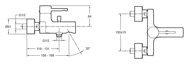 Смеситель для ванны Jacob Delafon Cuff E45532-CP