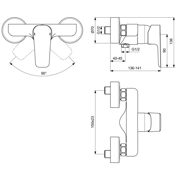 Смеситель для душа Ideal Standard Ceraplan III B0716AA