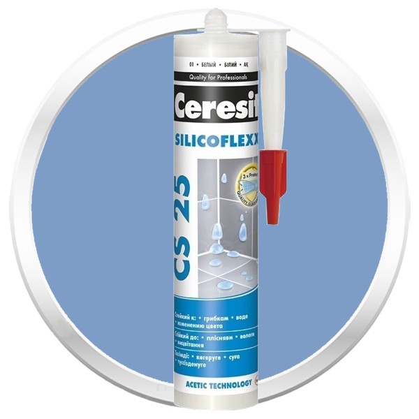 Затирка-герметик силиконовая Ceresit CS 25 голубая 0,28 л