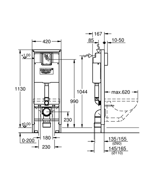 Система инсталляции для унитаза Grohe Rapid SL 38713001