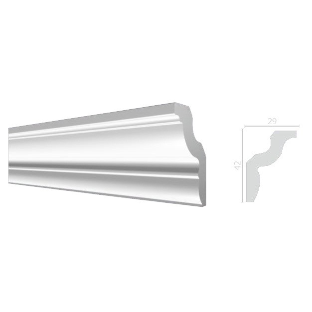 Карниз потолочный из дюрополимера Decor-Dizayn DD22 2000х42х29 мм