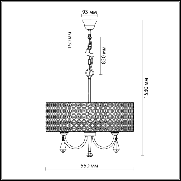 Люстра подвесная Odeon Light Soras 2897/5 серебристый E14 5х40W 220V