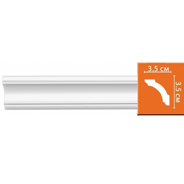 Плинтус потолочный полиуретановый Decomaster 96250F 2400х35х35 мм