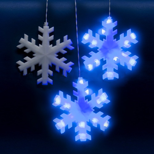 Занавес светодиодный фигурный Uniel Снежинки ULD-E2703-120/DTA Blue IP20 Snowflakes
