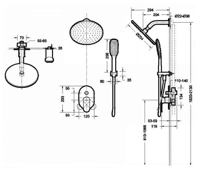 Душевой комплект Bravat Gina F865104C-A-ENG
