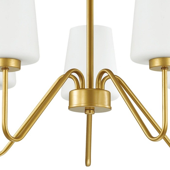 Люстра подвесная Lumion Olivia 3791/5C золотая/белая E27 5х60W 220V