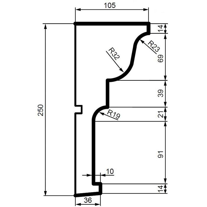 Молдинг фасадный из полистирола Leptonika MC 142 2 м