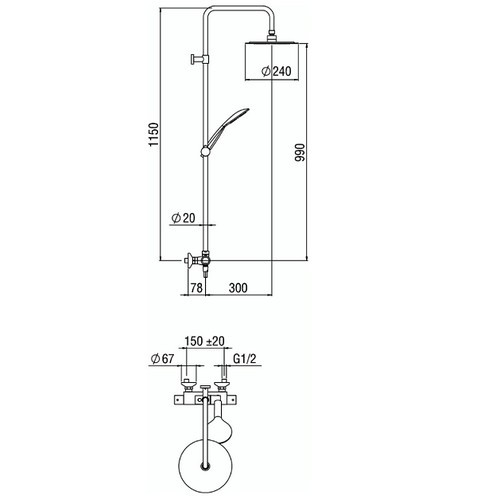 Душевая стойка Nobili Tea TE85330/60CR