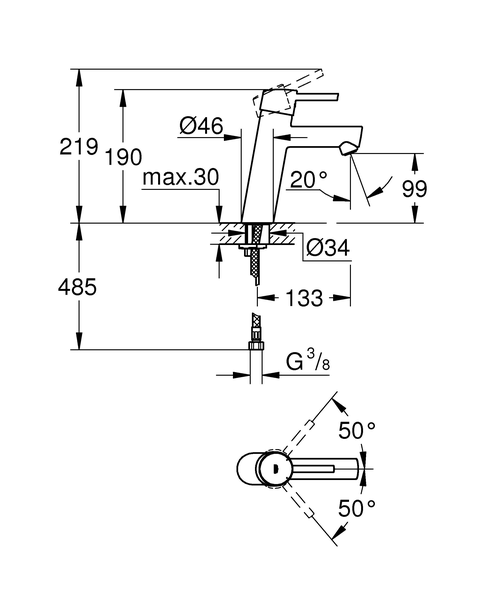 Смеситель для раковины Grohe Concetto 23451001