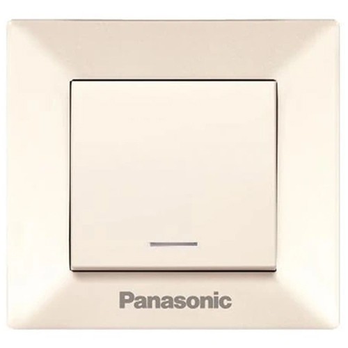 Выключатель Panasonic Arkedia WMTC00022BG-RES одноклавишный с подсветкой кремовый