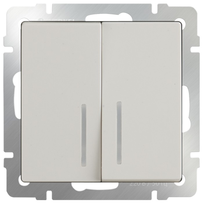 Механизм выключателя Werkel WL03-SW-2G-2W-LED-ivory двухклавишный проходной с индикатором Слоновая кость