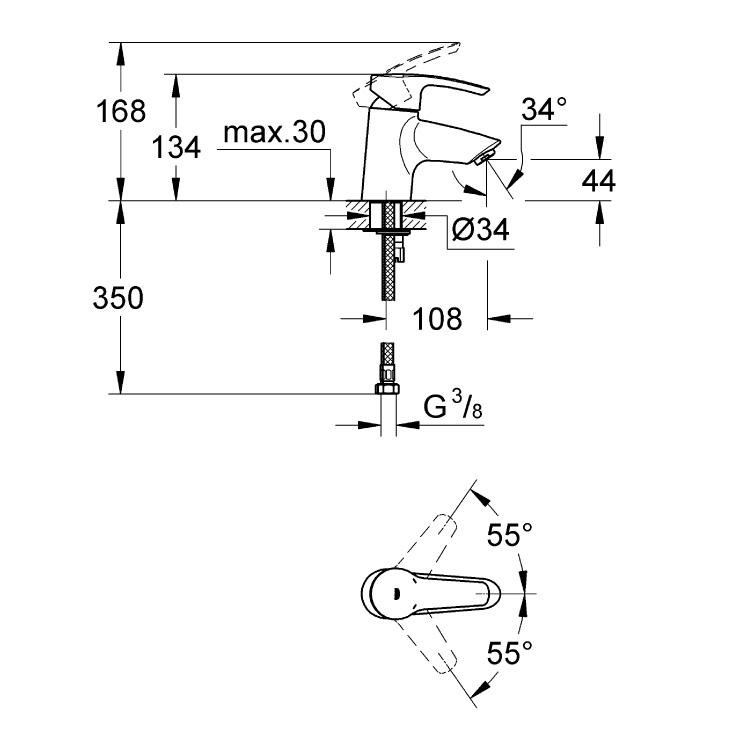 Смеситель для раковины Grohe Eurostyle 32468001