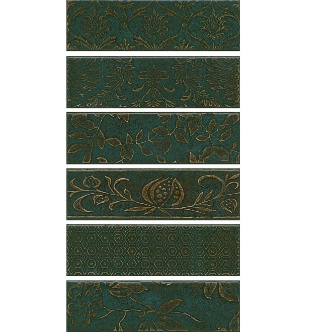 Панно керамическое Kerama Marazzi AD/E333/6x/2914 Кампьелло 6 частей зеленое 510х285 мм