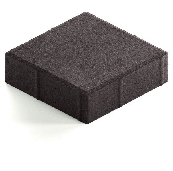 Тротуарная плитка Steingot Практик 60 из серого цемента с полным прокрасом квадрат черная 200х200х60 мм