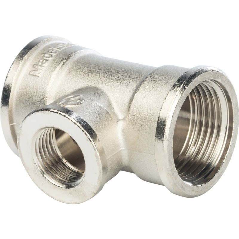 Тройник переходной Stout SFT-0022-001121 1х1/2х1 дюйм никелированный с внутренней резьбой