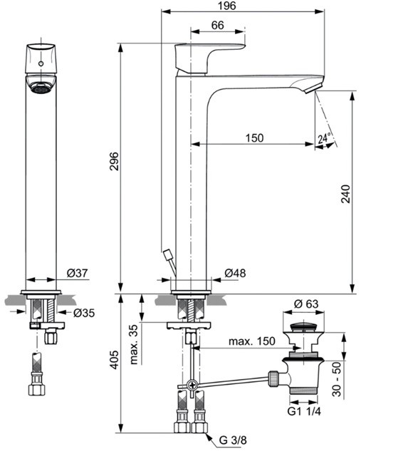 Смеситель для раковины Ideal Standard Connect Air A7025AA