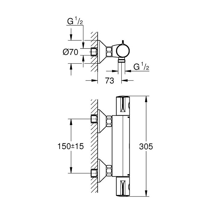Термостат для душа Grohe Grohtherm 800 34558000