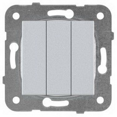 Механизм выключателя Panasonic Karre Plus WKTT00152SL-RES трехклавишный серебро
