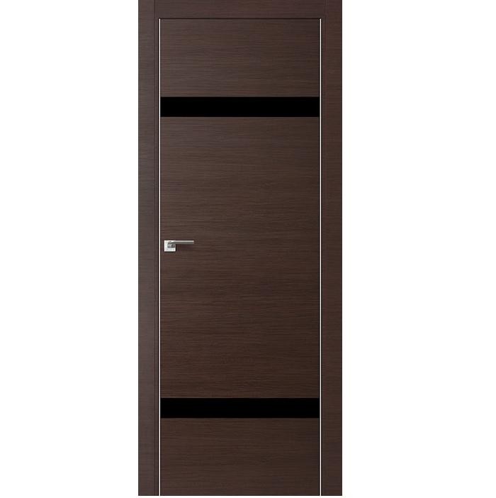 Дверное полотно Profil Doors 3Z экошпон Венге кроскут стекло черное 2000х600 мм с врезкой под магнитный замок и скрытые петли