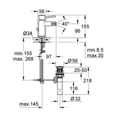 Смеситель для биде Grohe BauClassic 32864000