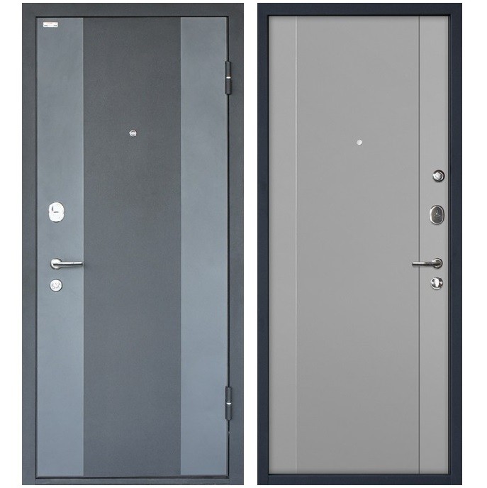 Дверь входная металлическая МеталЮр М27 правая 2050х860 мм снаружи металл Черный бархат внутри МДФ Манхеттен