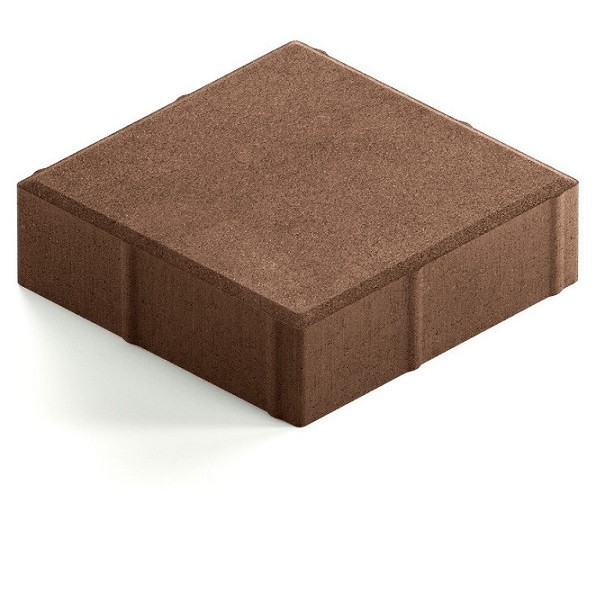 Тротуарная плитка Steingot Практик 60 из серого цемента с полным прокрасом квадрат коричневая 200х200х60 мм