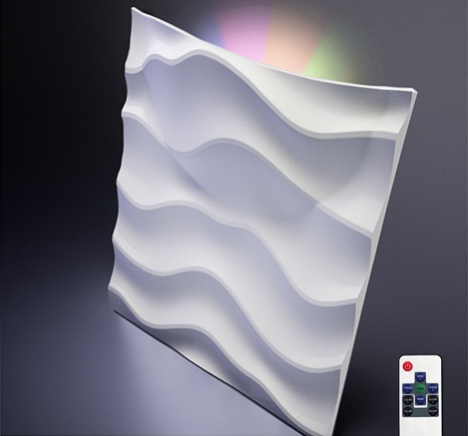Дизайнерская 3D панель из гипса Artpole Sandy 2 LED RGB 2 модуля с радиопультом 600х600 мм