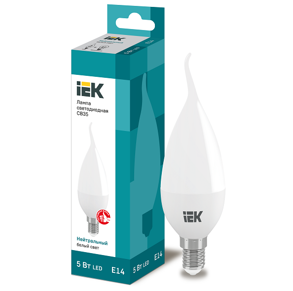 Лампа светодиодная IEK Eco CB35 5W Е14 4000К