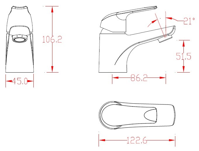 Смеситель для умывальника Zenta Рико Z2306