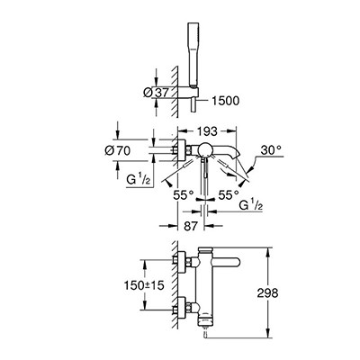 Душевой комплект Grohe Essence+ 33628001